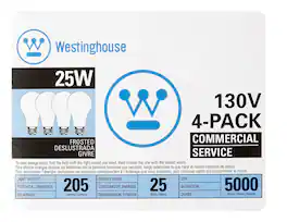 Westinghouse - 25 W A19 A-Line Incandescent Bulb E26 (Medium) White 4 pk