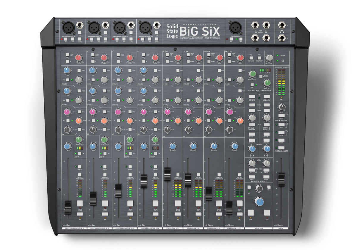Solid State Logic  
BIG SiX  
Superanalogue™ Mixer - USB Interface  

- 1/2/3/4/5/6  
- 7/8/9/10/11/12  
- 13/14/15/16/17/18  
- 19/20/21/22/23/24  
- 25/26/27/28/29/30  
- 31/32/33/34/35/36  
- 37/38/39/40/41/42  
- 43/44/45/46/47/48  
- 49/50/51/52/53/54  
- 55/56/57/58/59/60  
- 61/62/63/64/65/66  
- 67/68/69/70/71/72  
- 73/74/