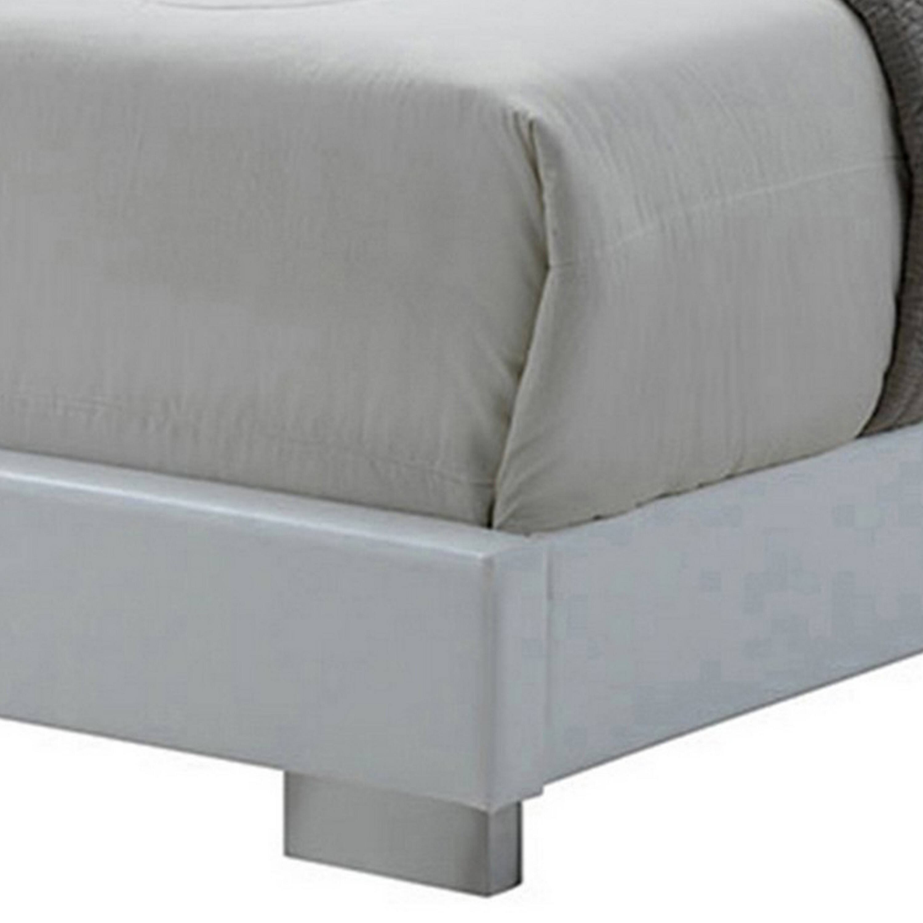 Alt View 3. Manhattan Lane - Sok California King Panel Bed, LED Headboard, Low Profile Footboard - White.