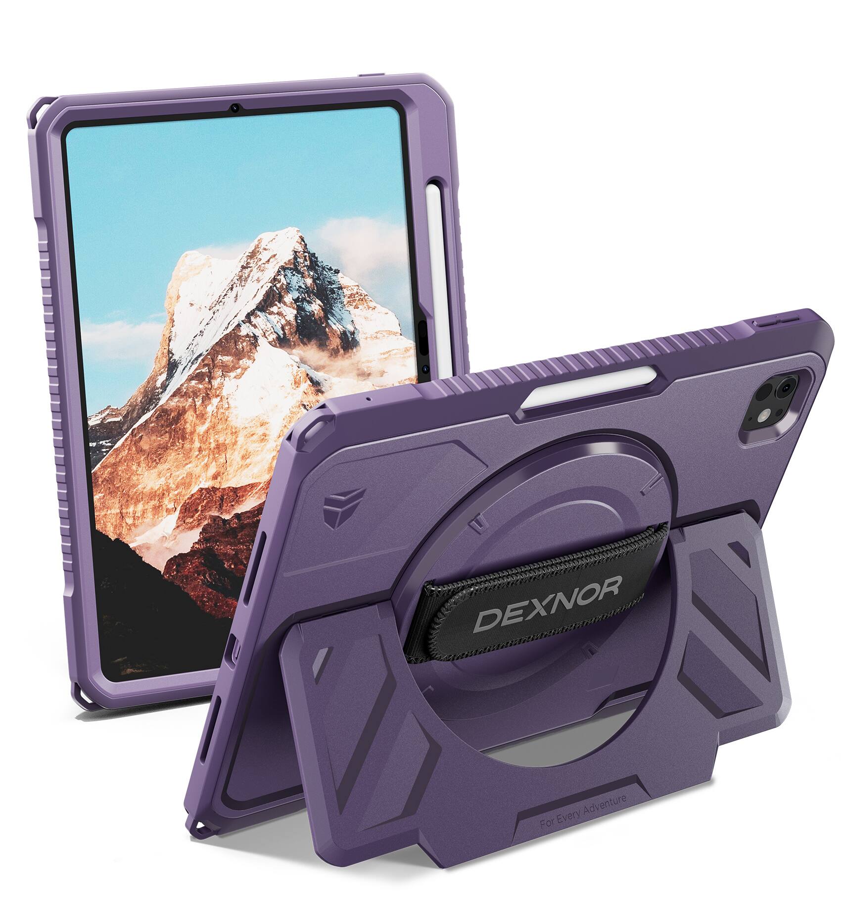 Dexnor - for Apple iPad Pro M4 11inch 2024 / for iPad M5 11'' 2025 with 360° Rotating Hand Strap, Screen Protector and Kickstand - Phantom Purple price history on PriceWatchPro