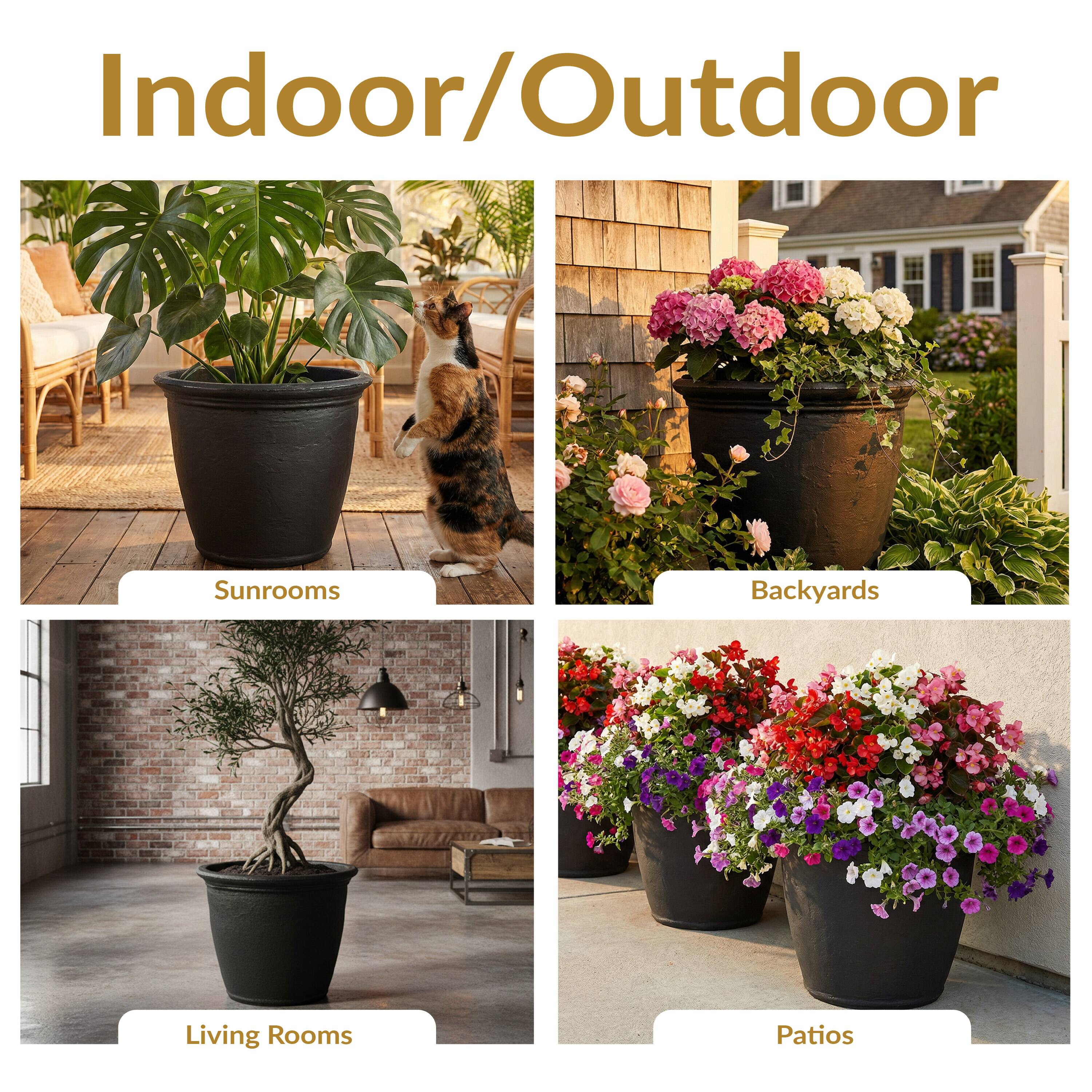 Indoor/Outdoor

Sunrooms  
Backyards  
Living Rooms  
Patios