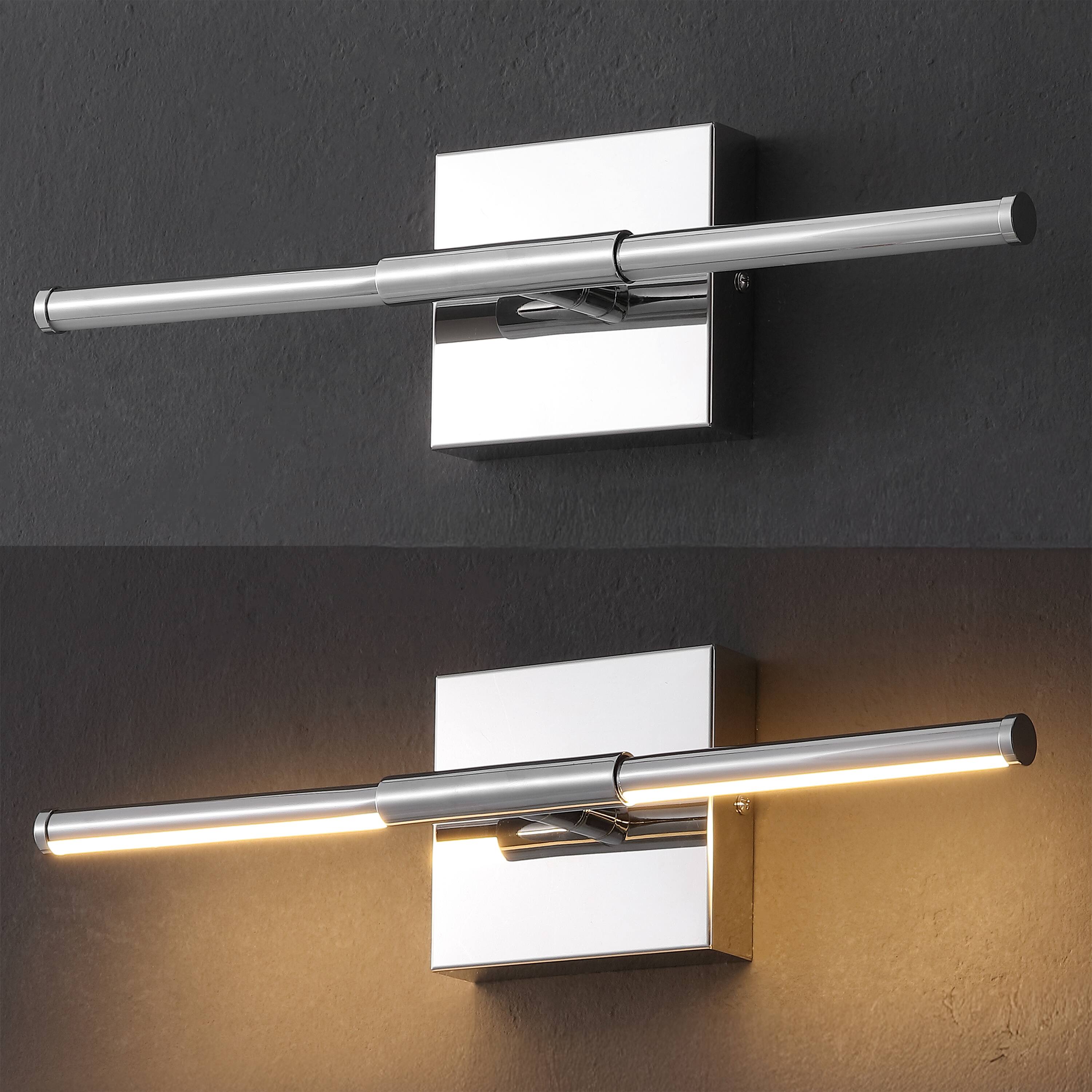 Alt View 5. Jonathan Y - McKenna 16.25" Modern Minimalist Dimmable Integrated LED Metal Wall Sconce, Chrome - Chrome.