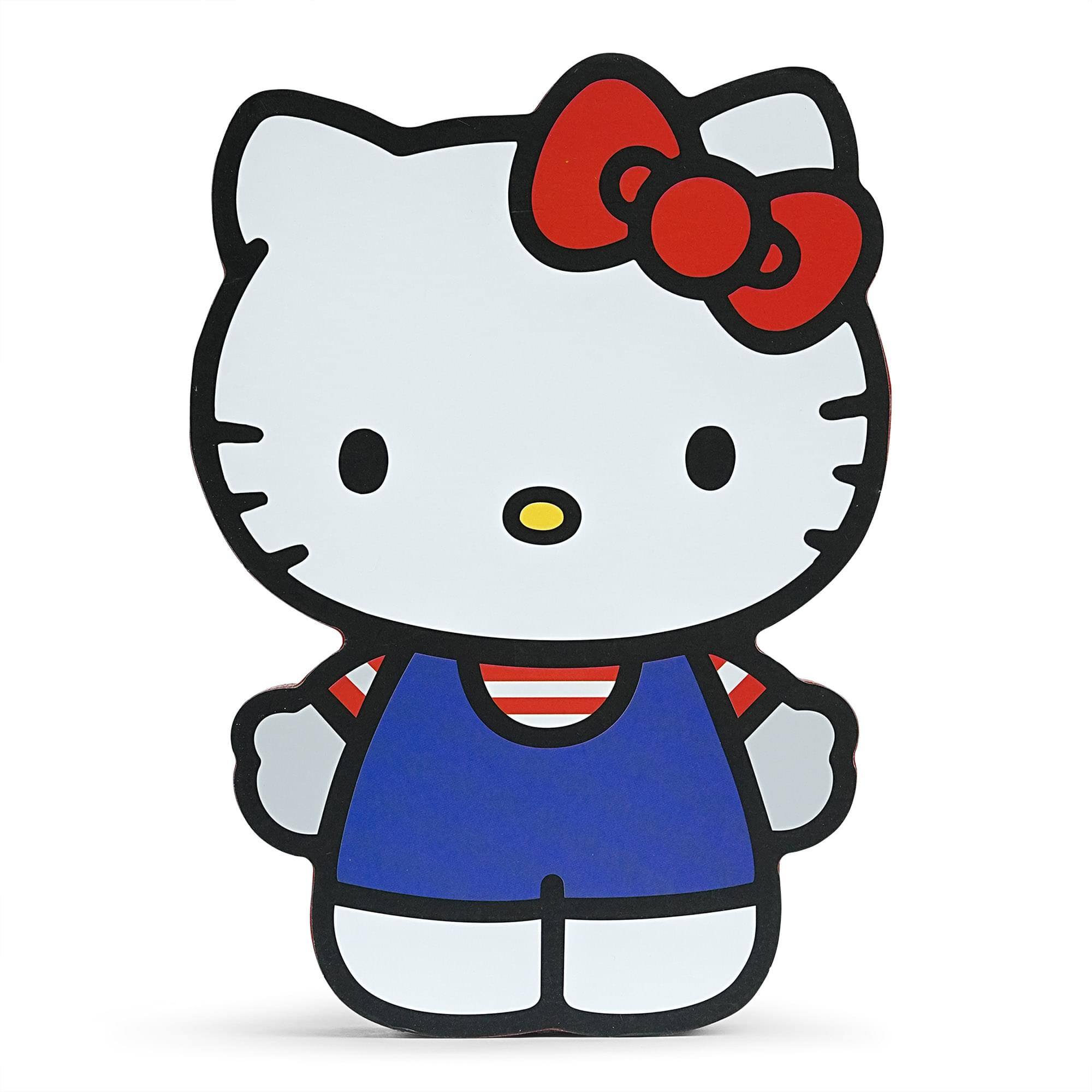 Alt View 1. Silver Buffalo - Sanrio Hello Kitty Classic Die-Cut Wooden Wall Art Sign | 8 x 6 Inches - Red.