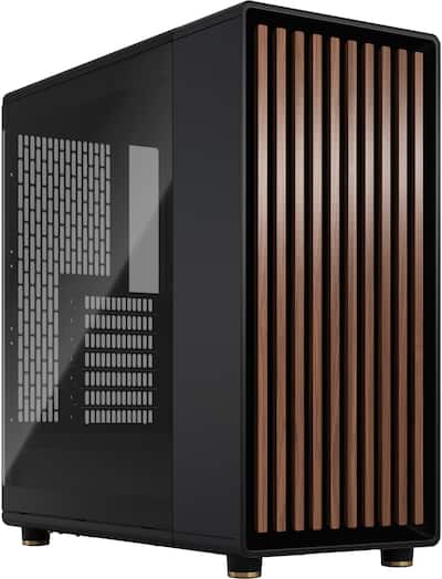 Fractal Design North Charcoal Black Chassis with Walnut Front and Fractal Design North Charcoal Black Chassis with Walnut Front and