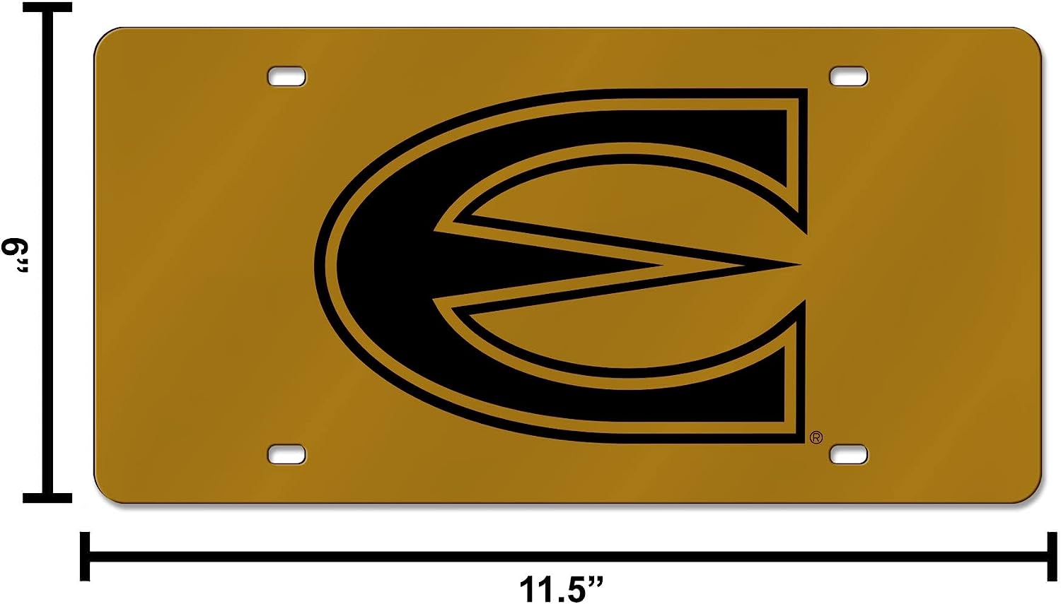 Alt View 4. Rico Industries - Emporia State Hornets Gold Mirrored Laser Cut License Plate Laser Tag - Multi.