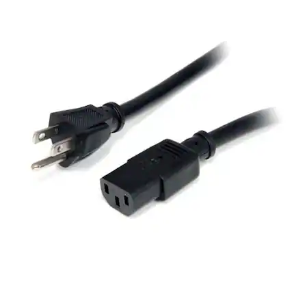 Front. Startech - 10 ft 14 AWG Computer Power Cord - NEMA5-15P to C13.