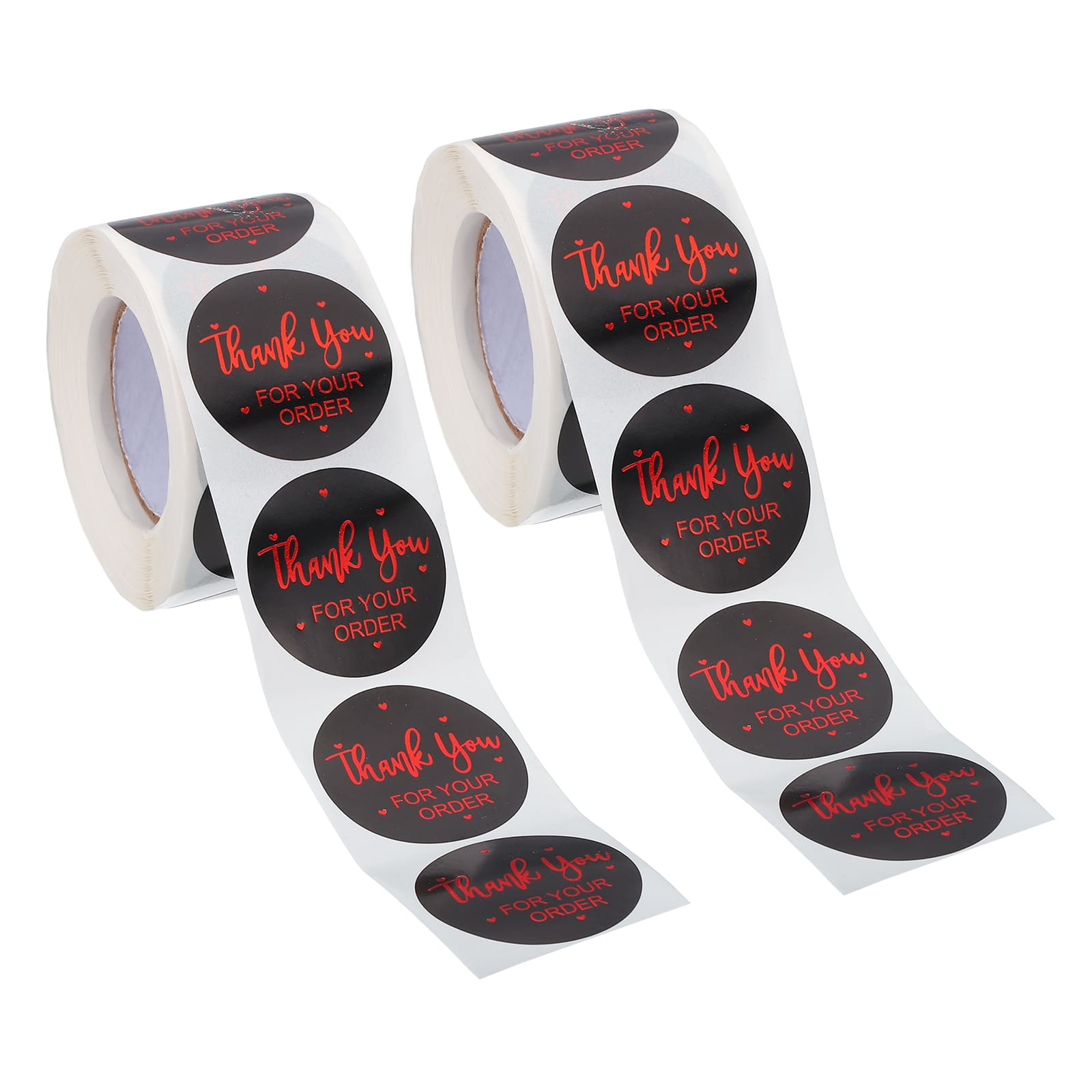 Unique Bargains - 1000pcs Thank You Stickers, 1.5 Inch Round Self-Adhesive Labels Roll for Small Business Sealing Box Envelope - Black/Red price history on PriceWatchPro