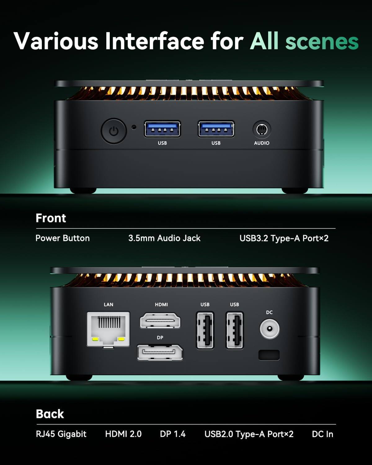 Kamrui E1 Mini PC AMD Ryzen 3 3250U 8GB DDR4 RAM 256GB M.2 SSD