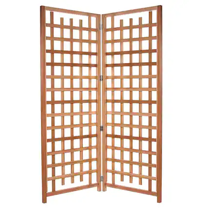 Front. All Things Cedar - All Things Cedar 2-Piece Outdoor Single Trellis Handcrafted for Climbing Plants - Natural.