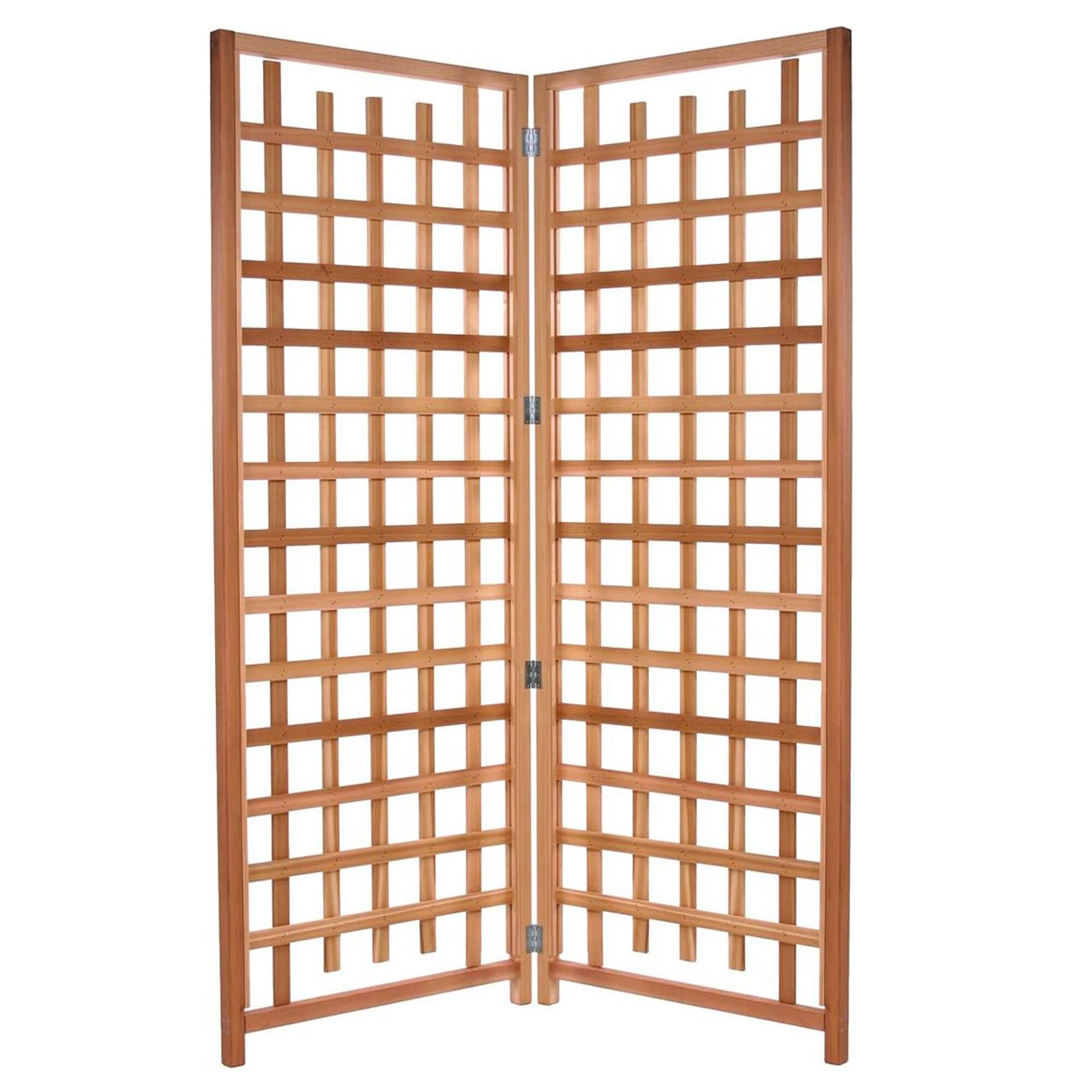 Front. All Things Cedar - All Things Cedar 2-Piece Outdoor Single Trellis Handcrafted for Climbing Plants - Natural.