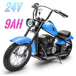 GARVEE - 24V Electric Dirt Bike, 250W Electric Motorcycle with Light, Two Speed Max Up to 14MPH, Motorbike for Kids Teens - Blue
