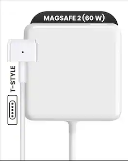 CycleOn - 60W MagSafe 2 Power Adapter With Cable (T-Style) Compatible For MacBook Pro & MacBook Air - OEM - White