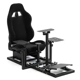 Dardoo - Flight Simulator Cockpit with Seat Fit for Thrustmaster Hotas Warthog, for Honeycomb Alpha Bravo - Black