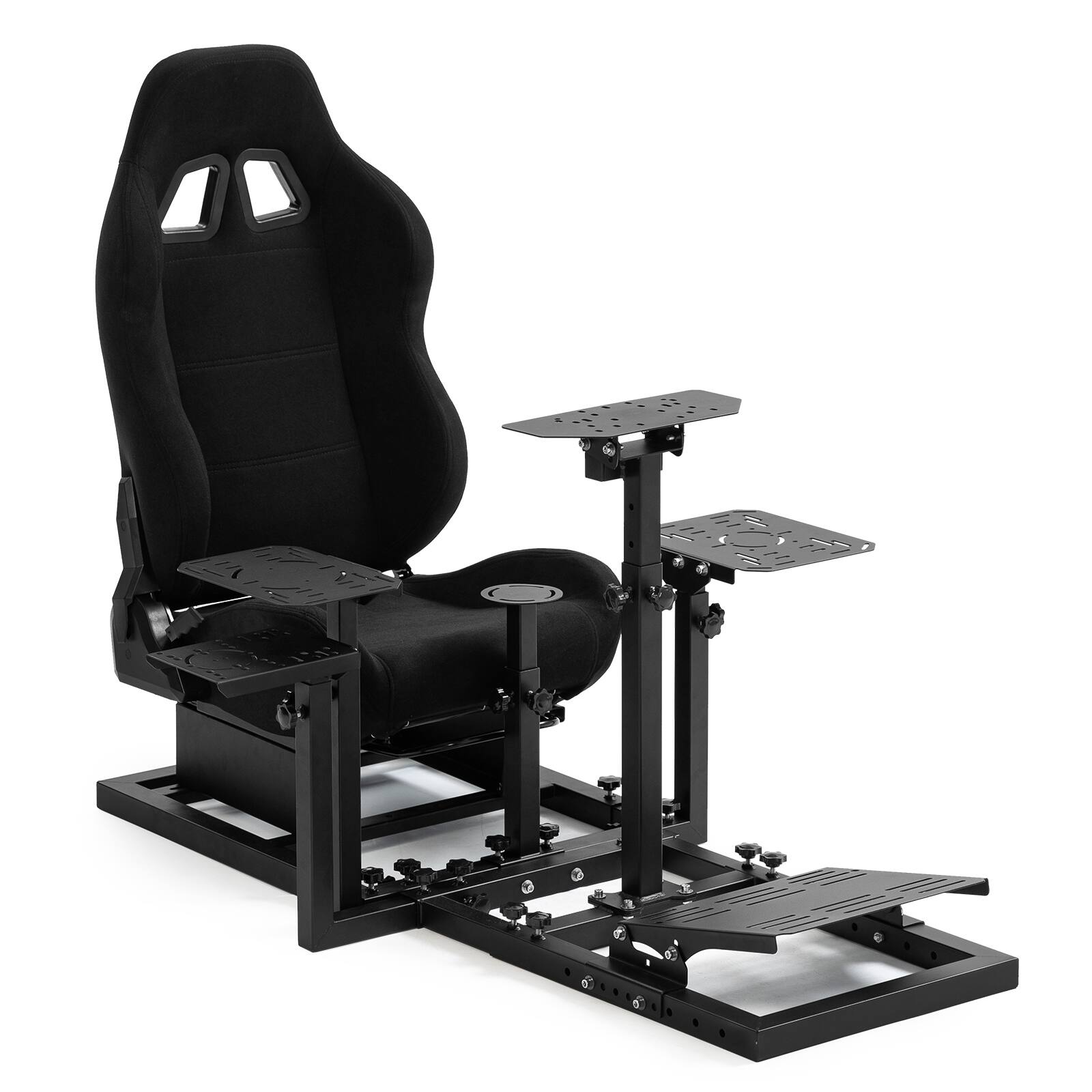 Front. Dardoo - Dardoo Flight Simulator Cockpit with Black Seat Fit for Thrustmaster Hotas Warthog, for Honeycomb Alpha Bravo - Black.