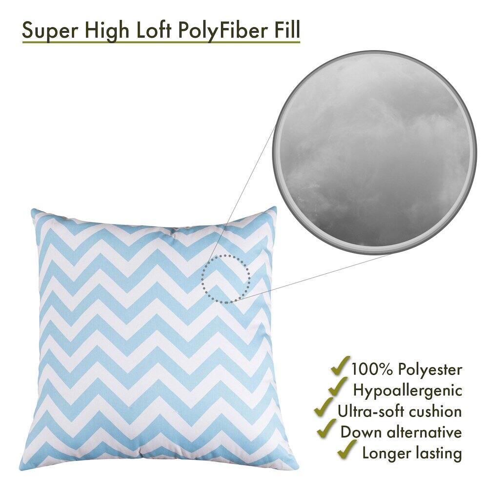Super High Loft PolyFiber Fill

- 100% Polyester
- Hypoallergenic
- Ultra-soft cushion
- Down alternative
- Longer lasting