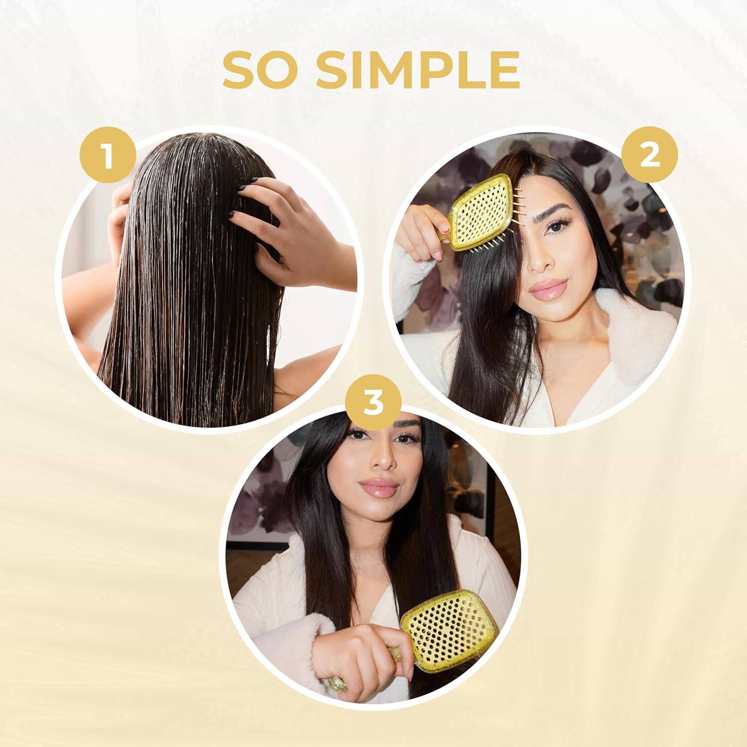 Alt View 4. FHI Heat - UNbrush Wet/Dry Detangling Hair Brush with DuoFlex™ Anti-Static Bristles - Glitter Amber.