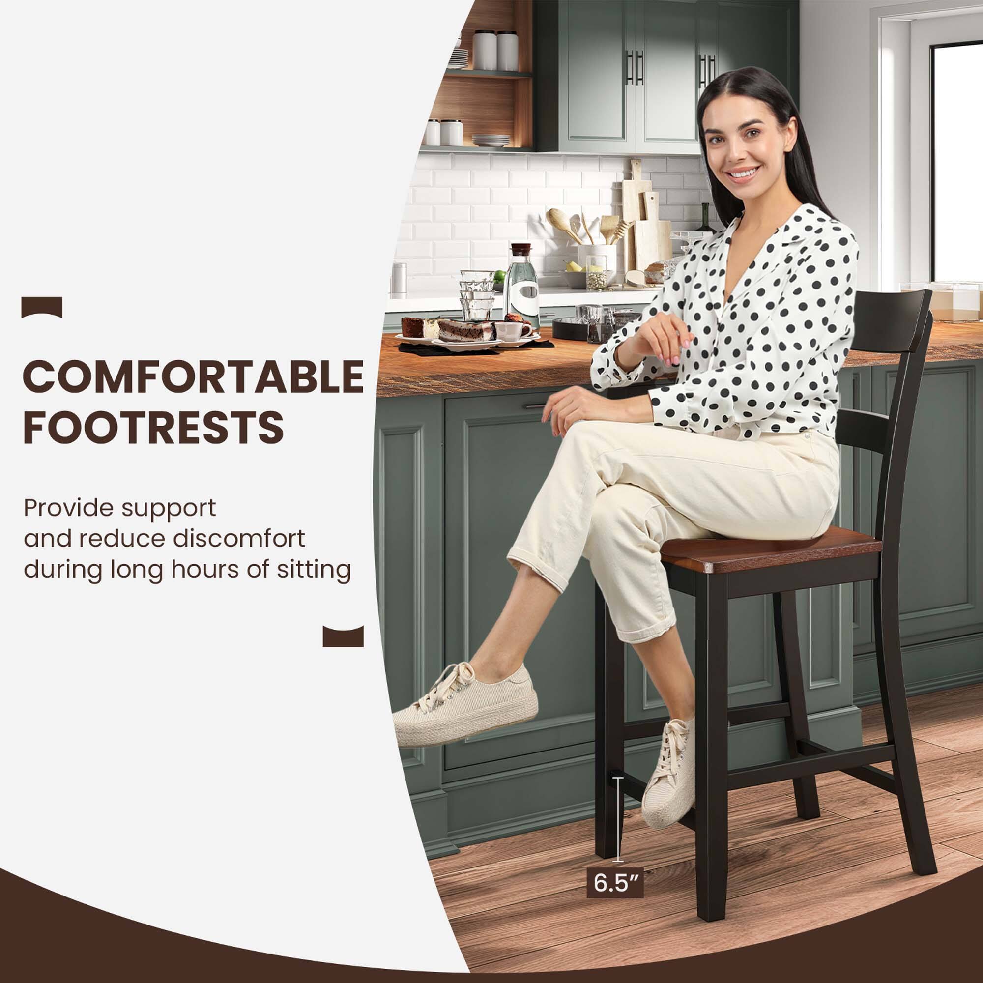 Comfortable Footrests: Provide support and reduce discomfort during long hours of sitting. 6.5"