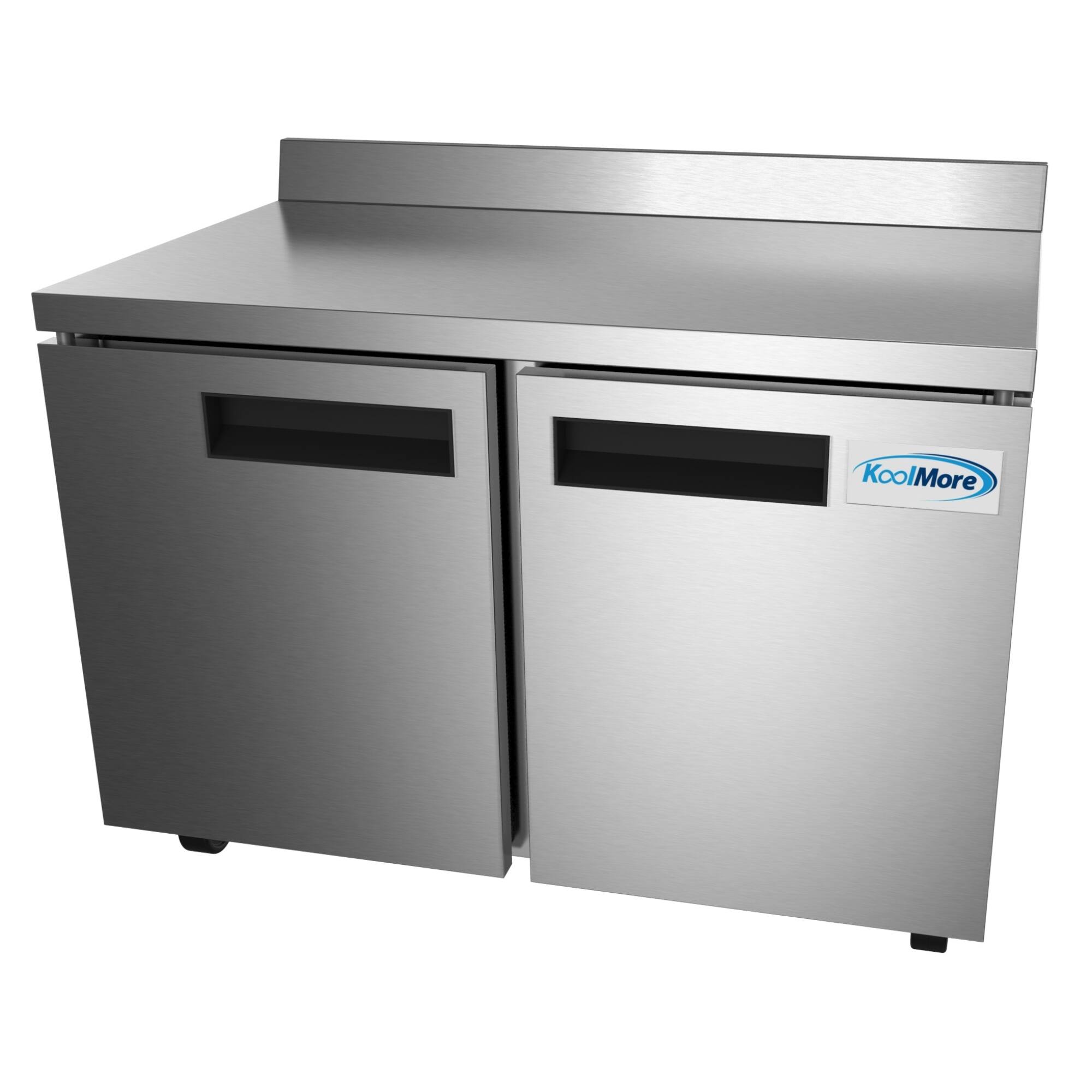 Alt View 3. Koolmore - 48 In. Stainless Steel Two-Door Worktop Commercial Freezer with 3.5 in. Backsplash, 12 Cu. Ft. - Stainless-Steel.
