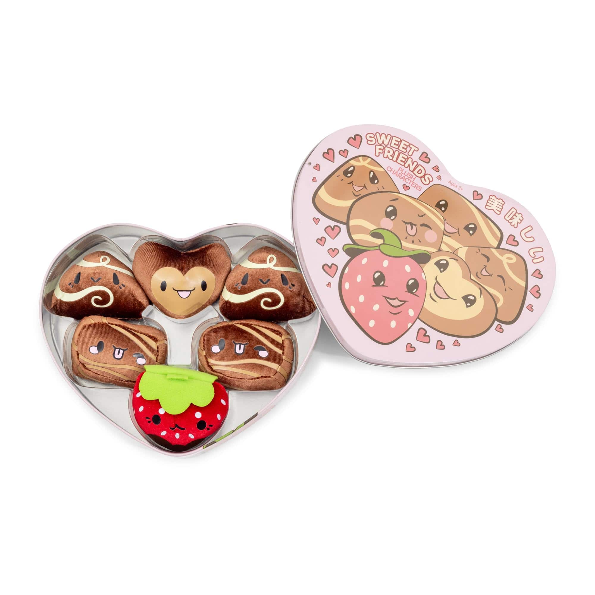 Toynk - MochiOshis 6-Piece Box Of Chocolates Plush With Storage Tin - Brown