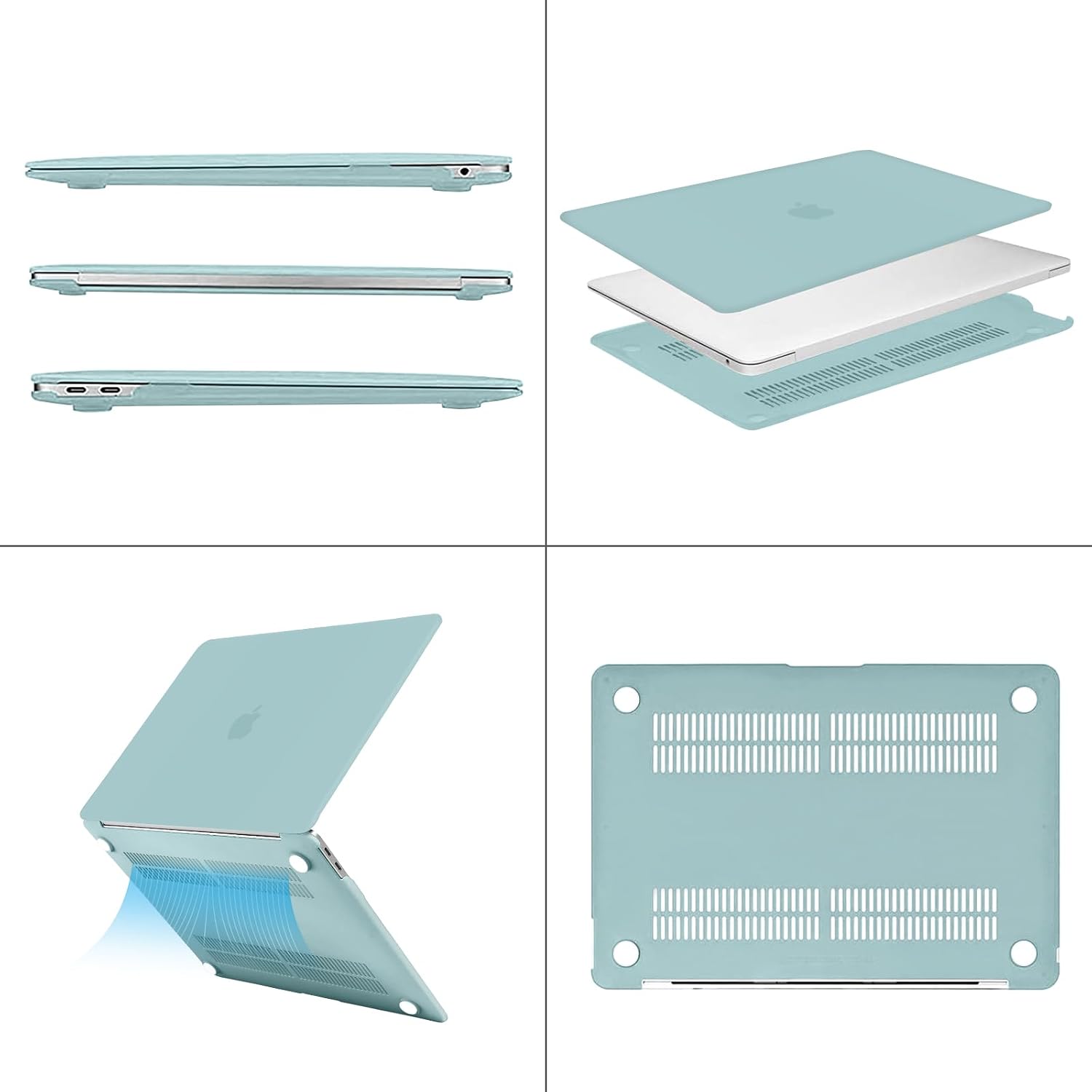 Alt View 1. mosiso - Case for MacBook Air 13 inch Case 2020 2019 2018 Release M1 A2337 A2179 A1932 with Touch ID with Keyboard Cover - Aquamarine.