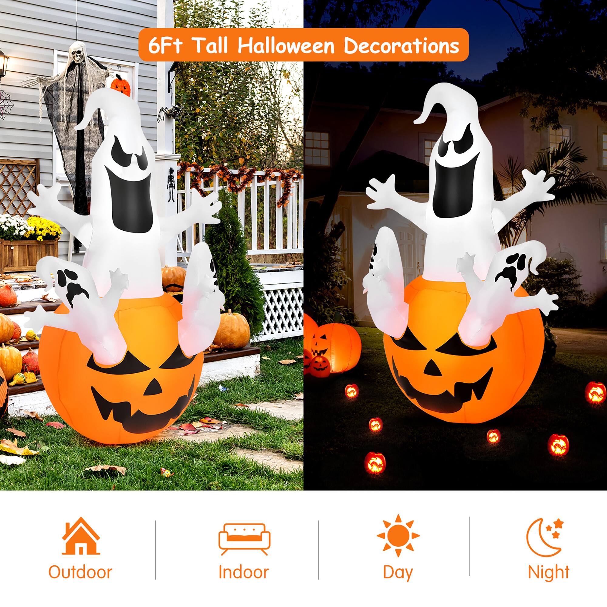 6-ft Tall Halloween Decorations: Outdoor, Indoor, Day, Night