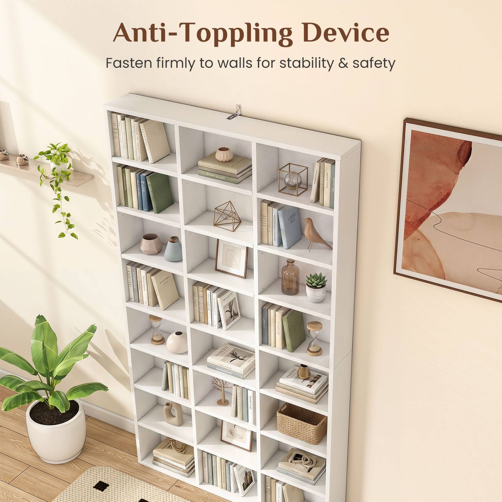 Anti-Topping Device  
Fasten firmly to walls for stability & safety
