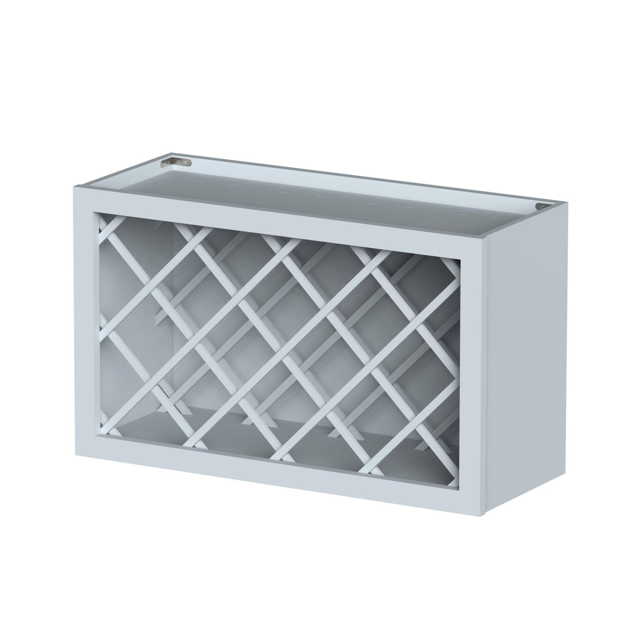 Alt View 1. Boyel Living - Dove Gray Wine Rack Wall Cabinet 18.Wx12in.H Ready to Assemble Kitchen Cabinets HDF Door - DOVE GRAY.