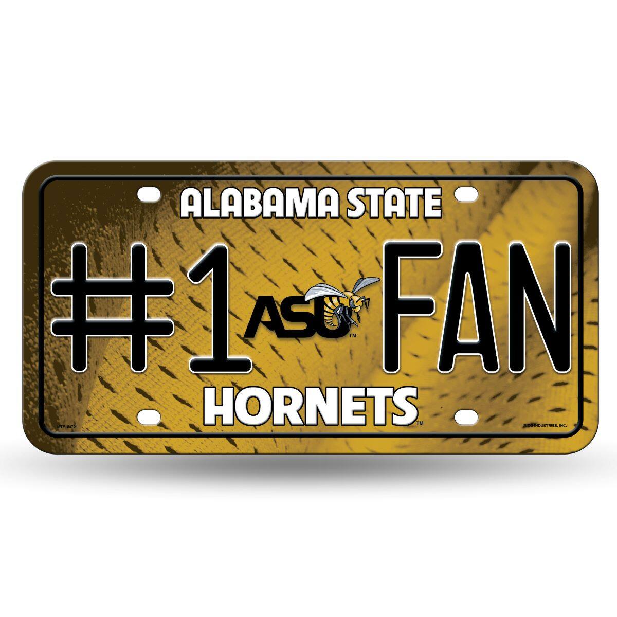 Alabama State Hornets #1 Fan Metal License Plate Auto Tag