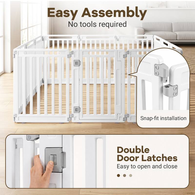 Easy Assembly  
No tools required  
Snap-fit installation  
Double Door Latches  
Easy to open and close