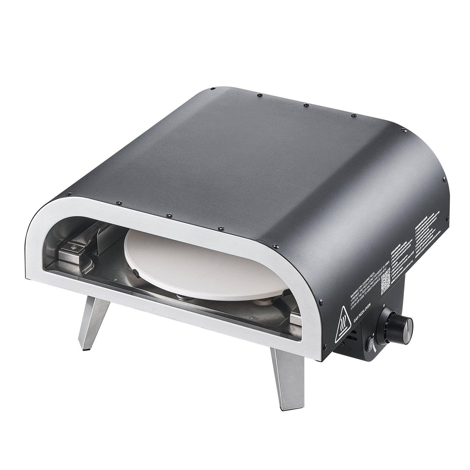 Alt View 9. Glintex - 12in Pizza Oven Outdoor Propane, Electric Rotation, Thick Stone, Carry Bag for Patio - Black.