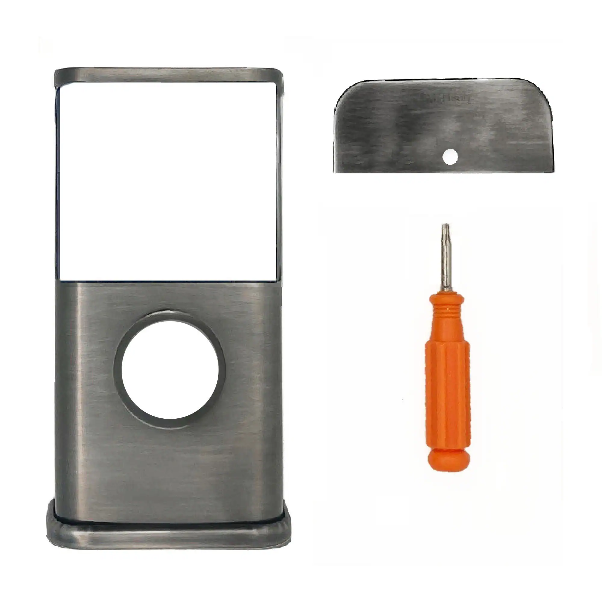 Back. Michael Healy - Traditional Video Doorbell Cover (Ring 3, 3 Plus, 4, Battery Plus and Battery Pro) - Antique Pewter.