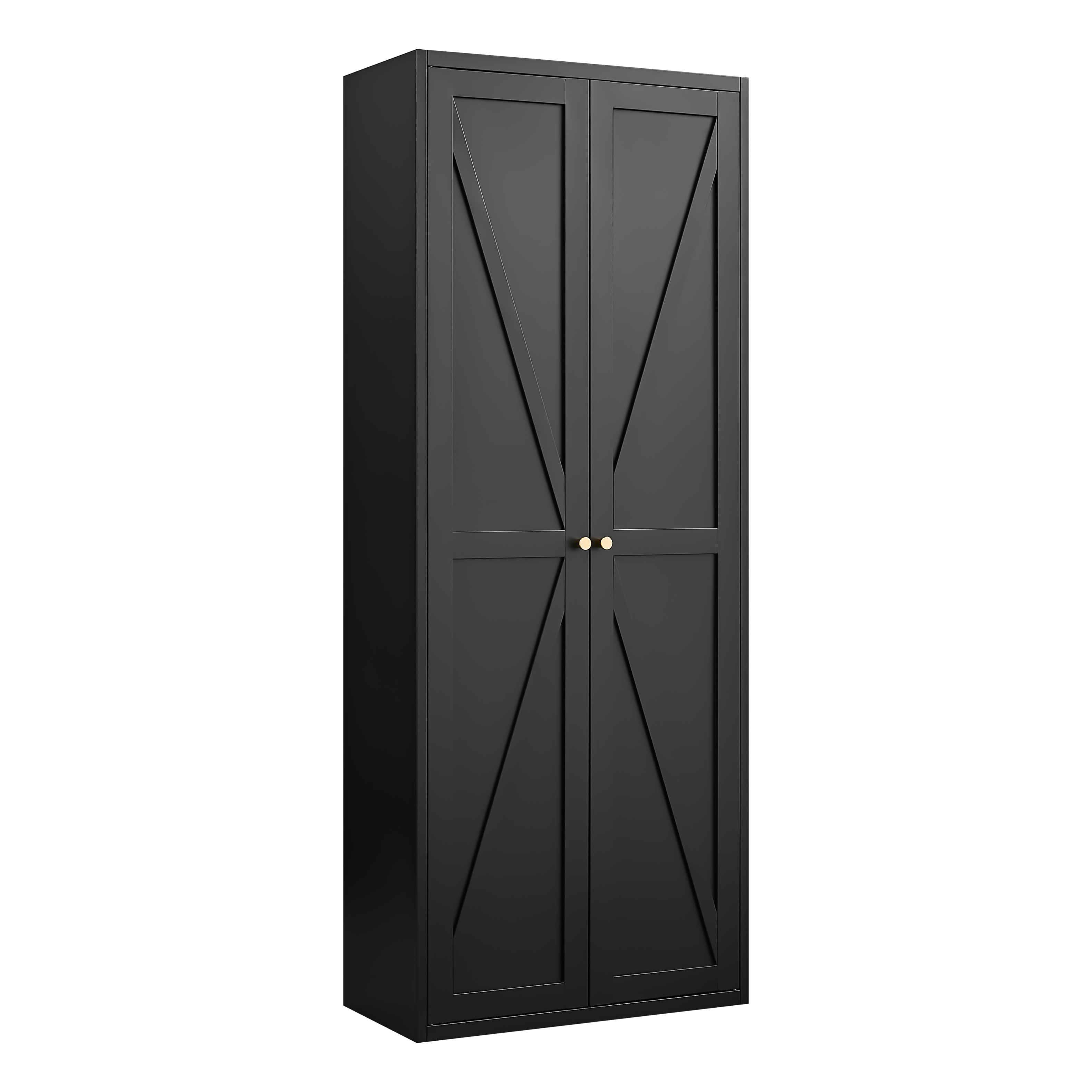 Alt View 7. GOODSILO - Adjustable Two-Door Tall Steel Storage Cabinet with Adjustable Shelves for Kitchen Pantry and Home Organization - Black.