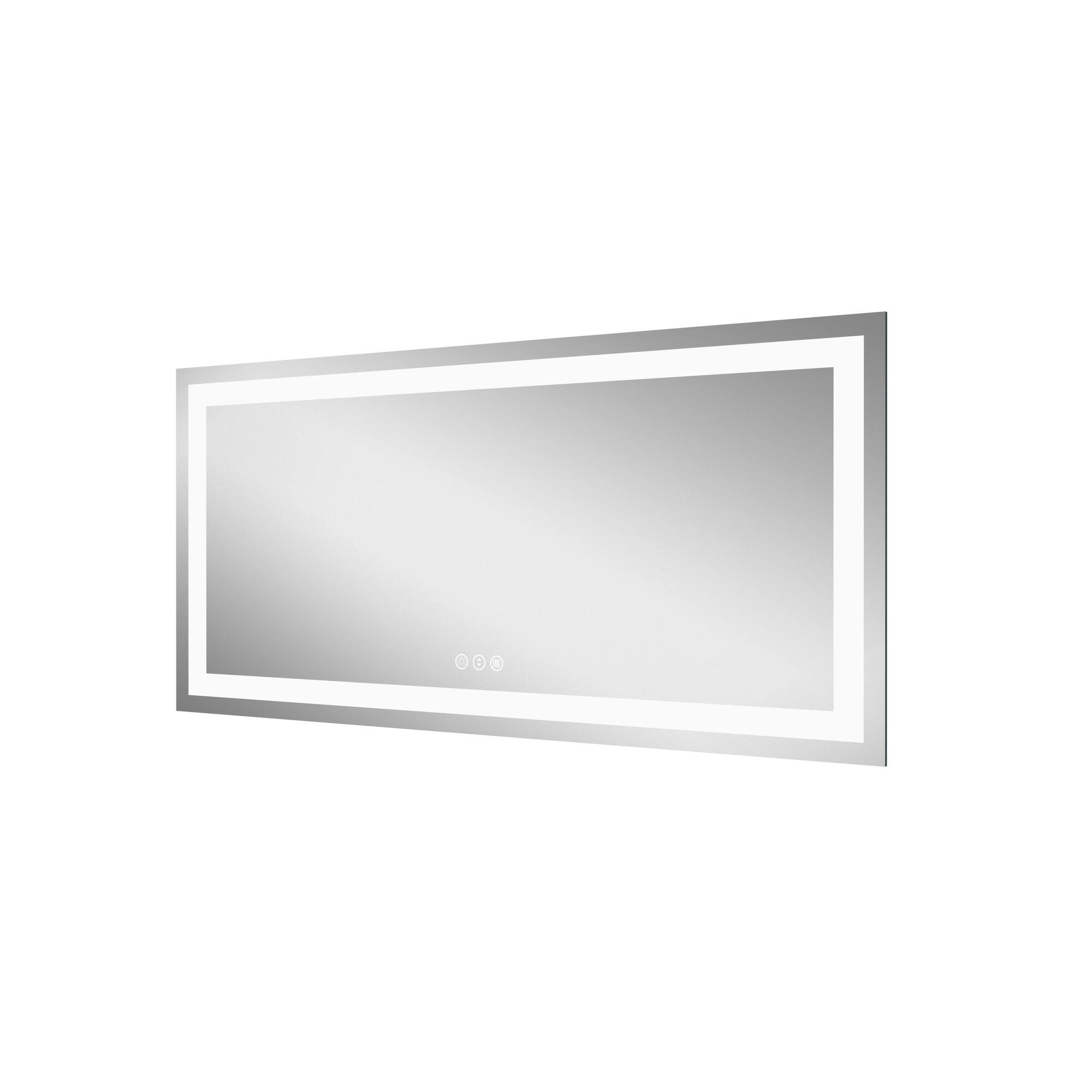 Alt View 2. Boyel Living - 28 in. W x 60 in. H Rectangular Frameless Wall Bathroom Vanity Mirror with Front and Backlit and Anti Fog.