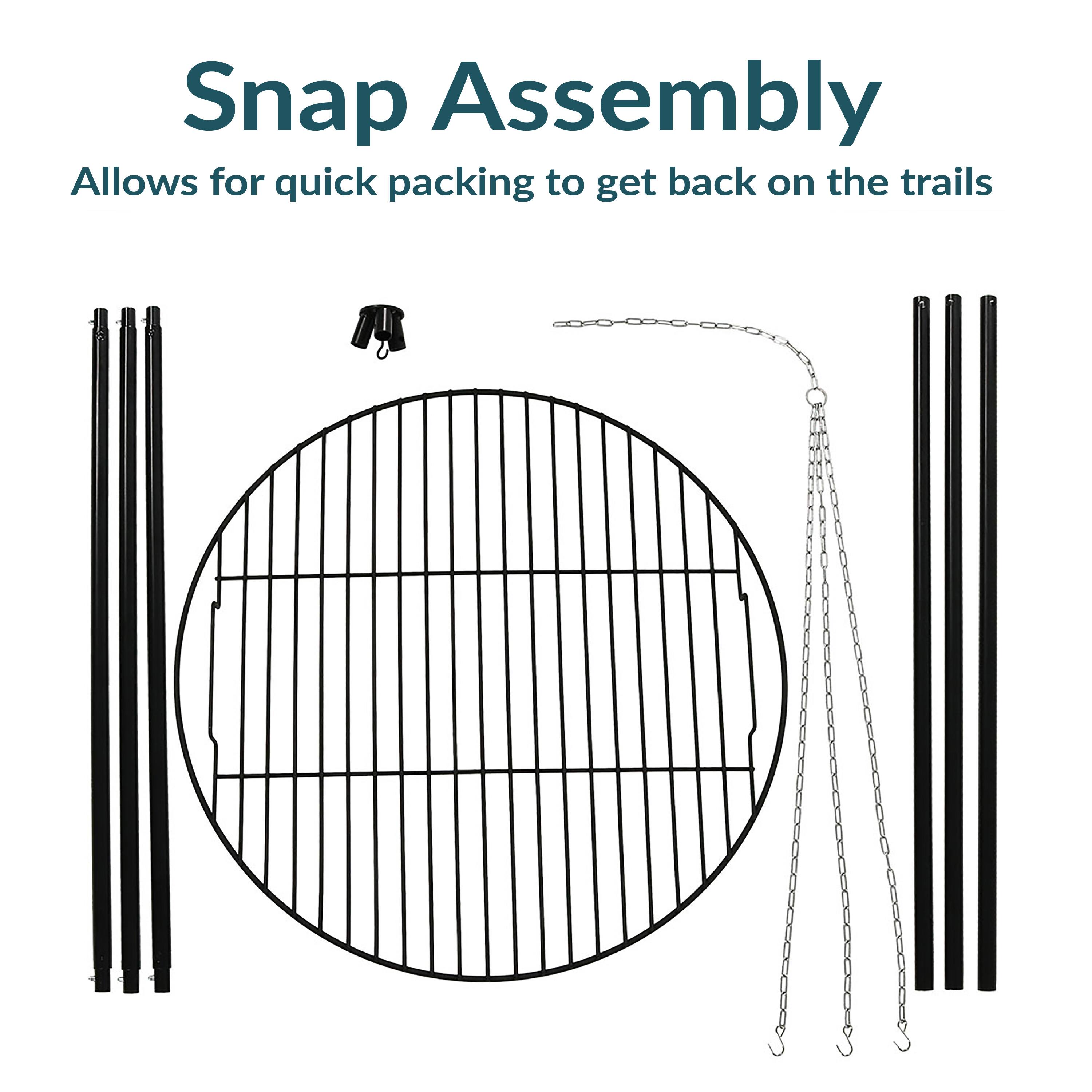 Snap Assembly  
Allows for quick packing to get back on the trails