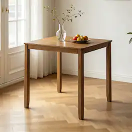 Loheer - Square Dining Table, Finish, Counter Height Table for Small Spaces - Oak
