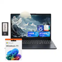 Lenovo - Upgraded - IdeaPad 1i 15.6" FHD Touchscreen Laptop,Intel i5-1235U,16GB RAM,512GB SSD,Win 11+128GB Docking Station - Blue