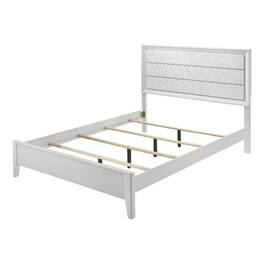 Manhattan Lane - Tory King Size Bed, Wave Texture and Mitered Corners - White