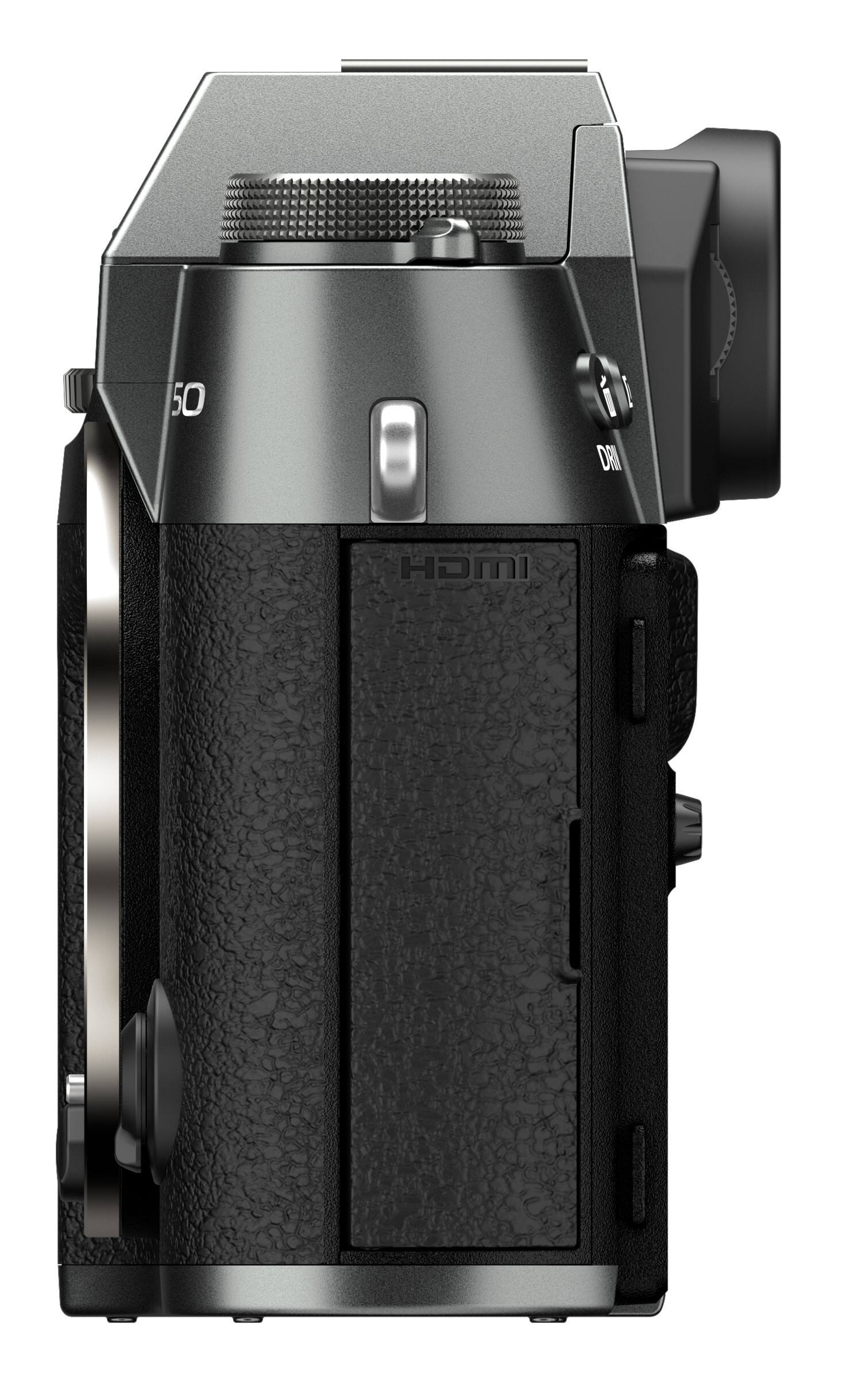 Top. Fujifilm - X-T50 Mirrorless Camera Body Only - Charcoal Silver.