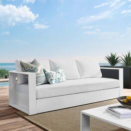 Tahoe Outdoor Patio Powder-Coated Aluminum Sofa by Modway - White White