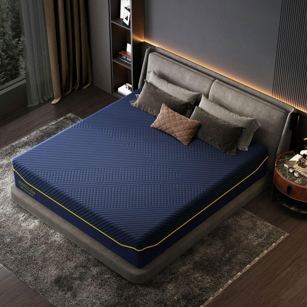 Front. Kadyn - Mattress 12 Inch, Memory Foam Mattress for Cool Sleep, Mattress in A Box, Pressure Relief - Blue.