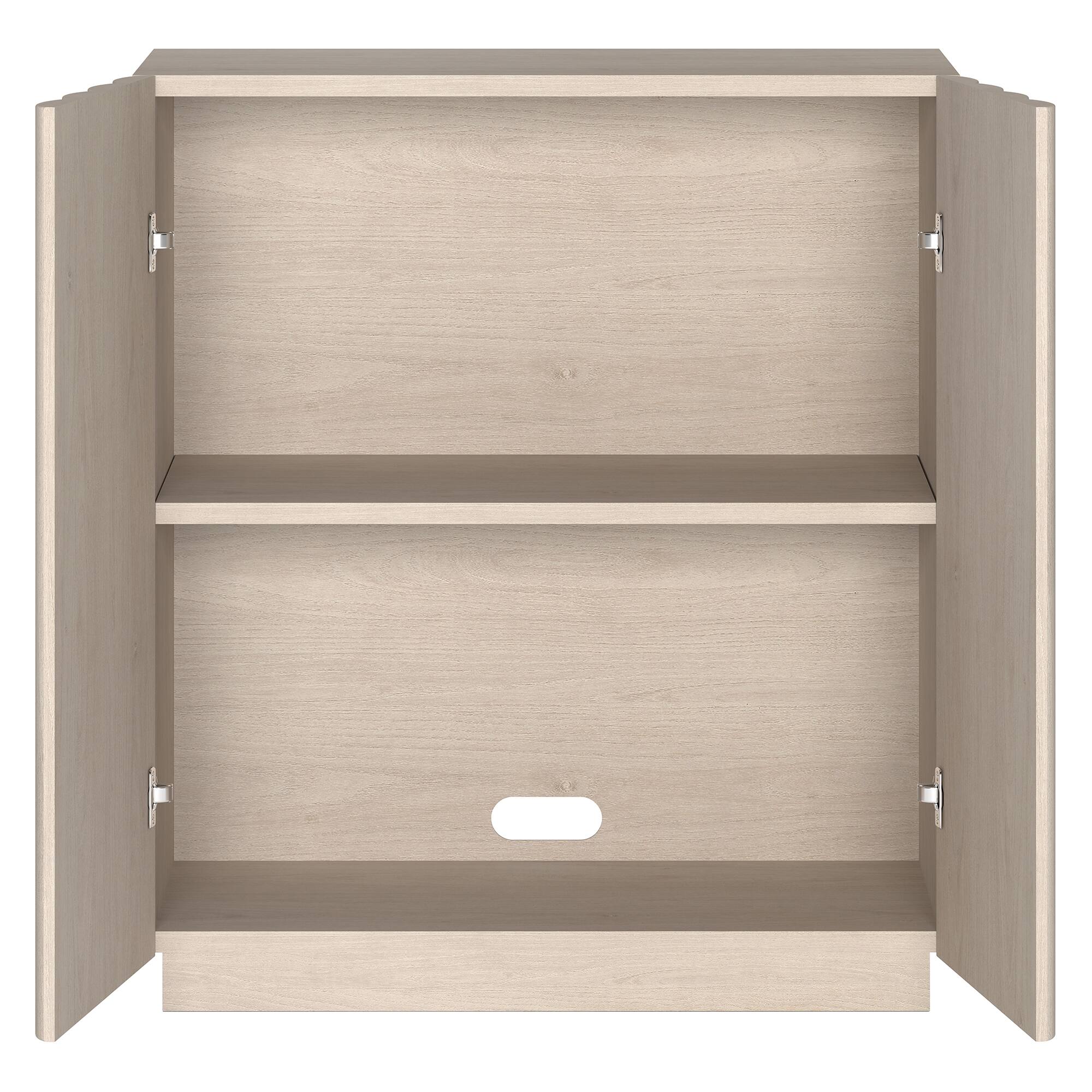 Back. Hudson&Canal - Molly 28" Wide Rectangular Fluted Accent Cabinet - White.