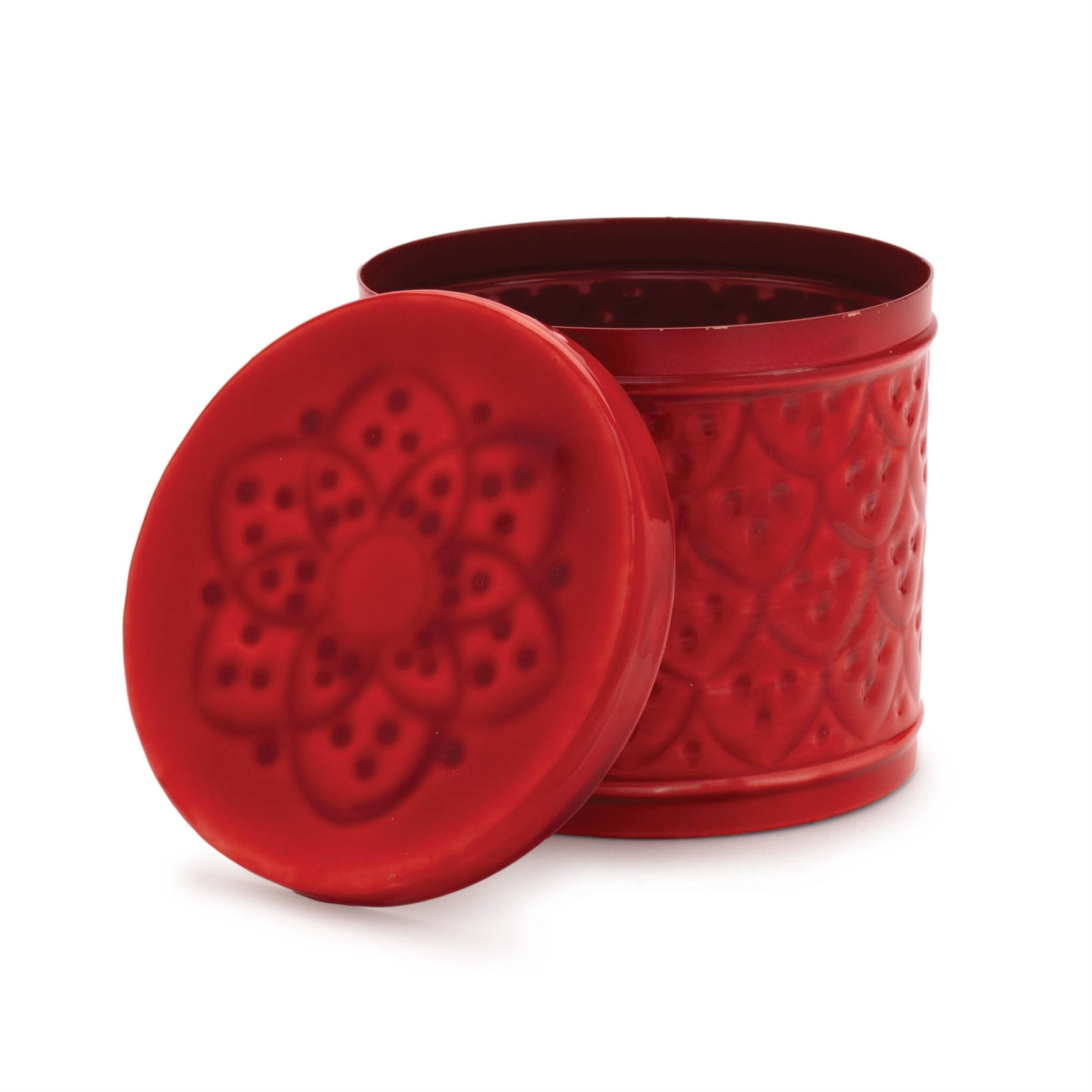 Back. BreeBe - Red Metal Container with Lid (Set of 2) - Red.