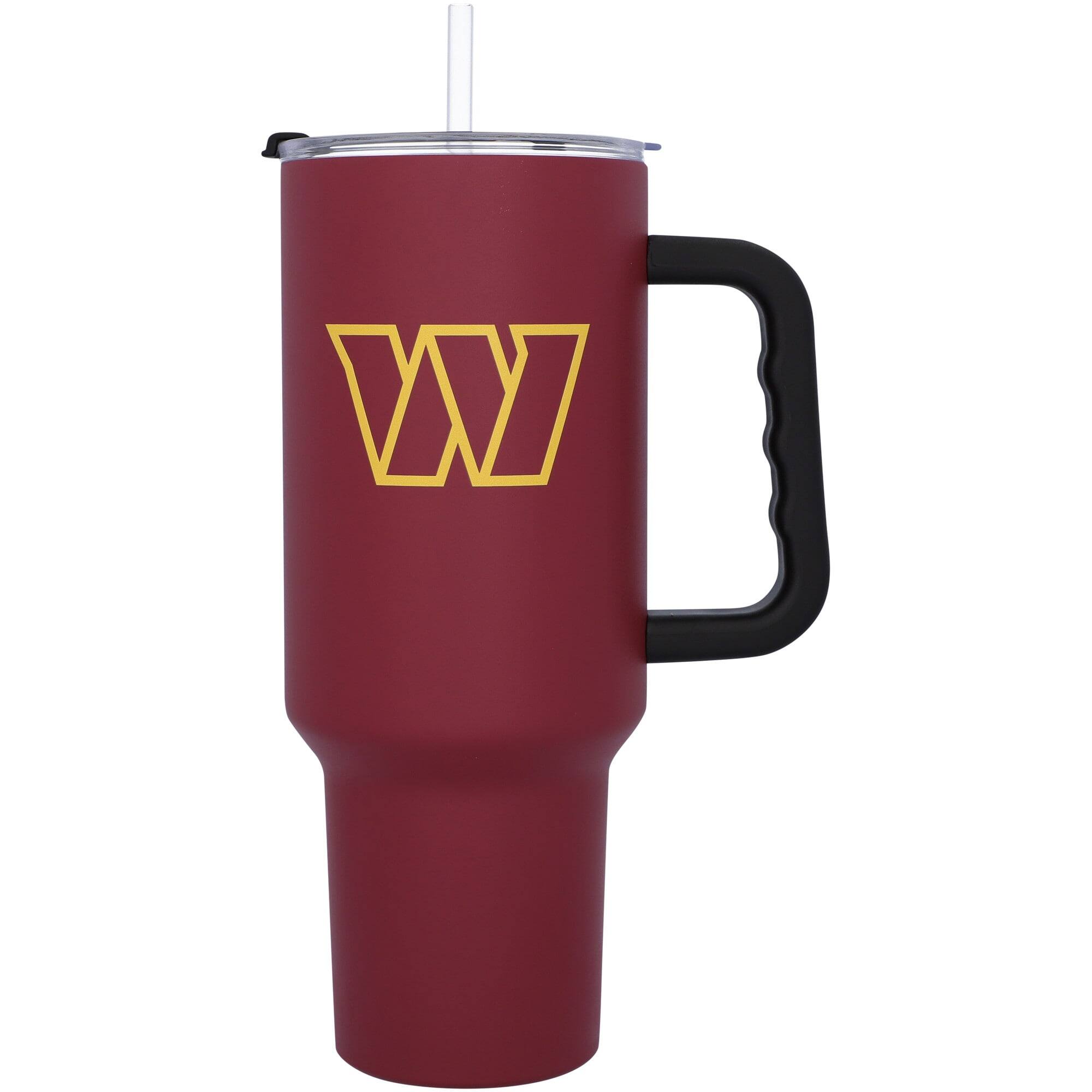 Front. Logo Brands - Washington Commanders 40oz. Travel Tumbler with Handle - Multicolor.