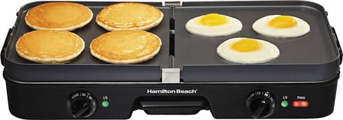 Hamilton Beach - 3-in-1 Grill/Griddle - Black - Front_Zoom