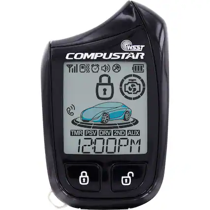 Front. Compustar - Replacement 2-way Remote for Compustar Remote Start and Security Systems - Black.