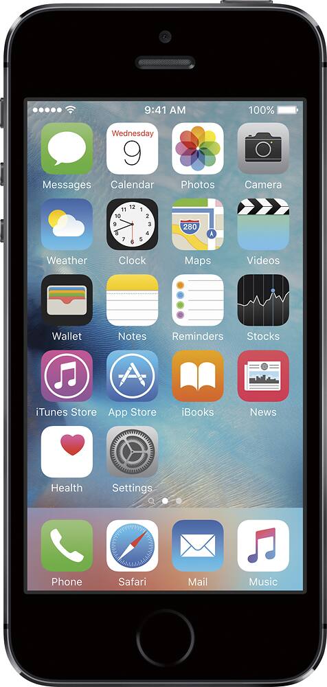 Front. AT&T Prepaid - Apple iPhone 5s 4G LTE 16GB Memory Prepaid Cell Phone w/Airtime Card - Gray.