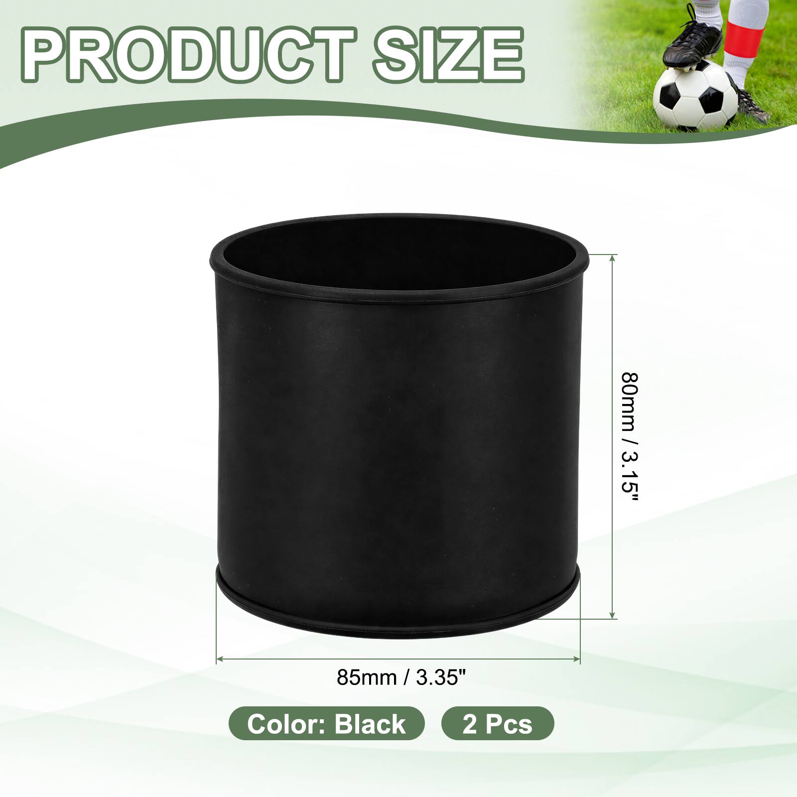 PRODUCT SIZE  
80mm / 3.15"  
85mm / 3.35"  
Color: Black  
2 Pcs