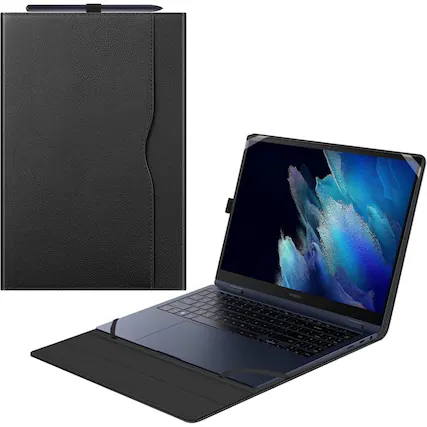 Front. Kitcheniva - Sleeve Portfolio Case For 15.6" Samsung Galaxy Book2 Pro 360 NP950QED Black - Black.