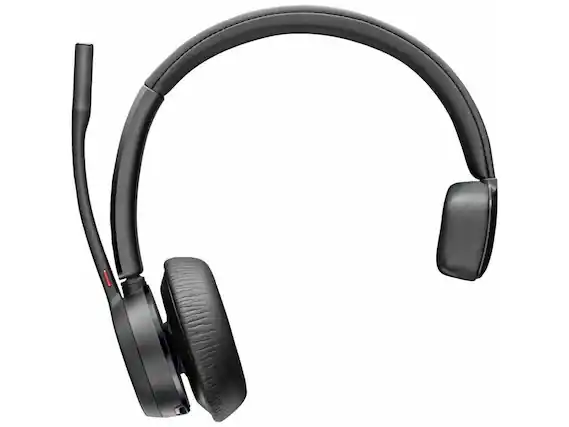 Front. Poly - Poly Voyager 4310 Teams USB-C Headset + BT700 - Google Assistant, Siri - Wired/Wireless - Bluetooth - Stereo - Black.