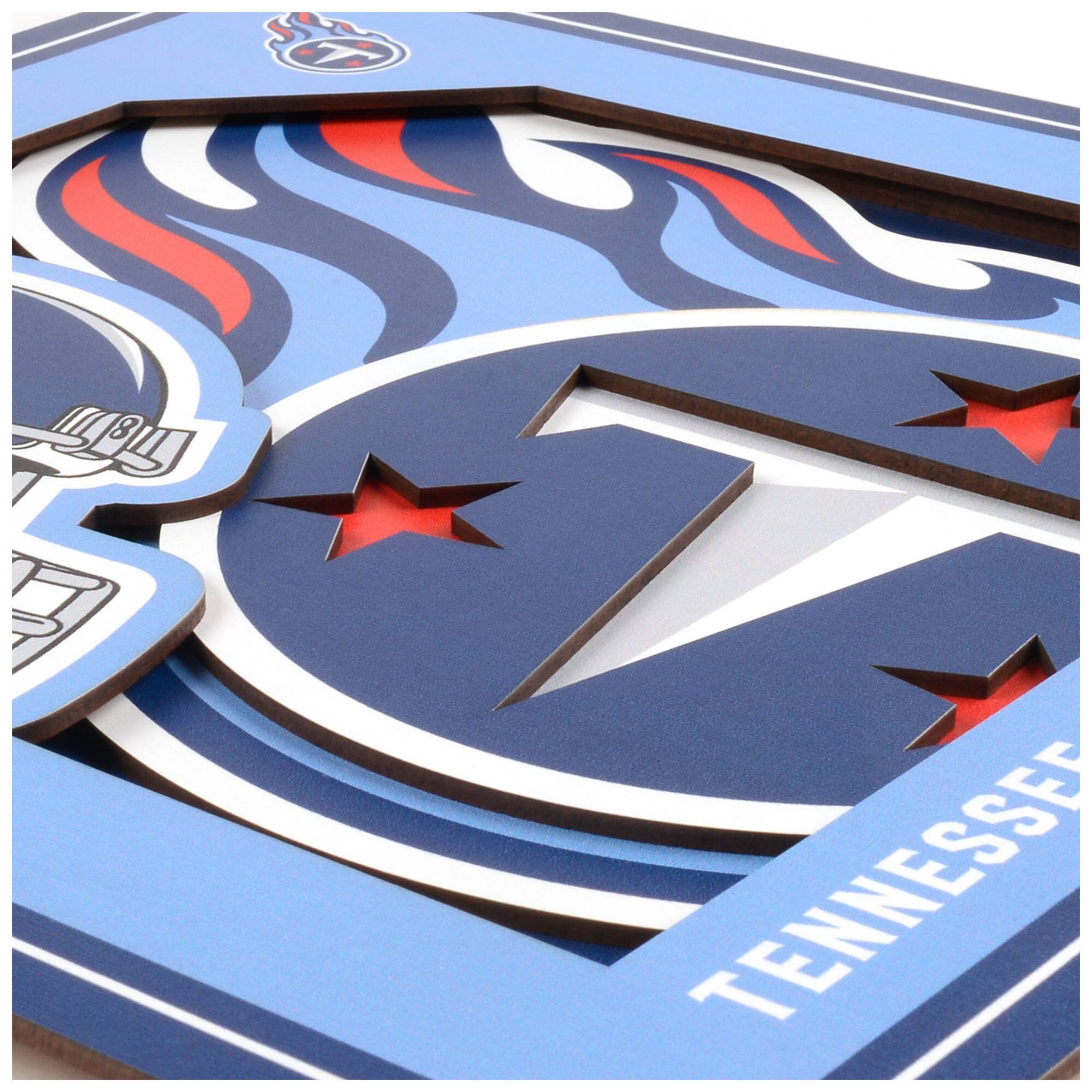Alt View 1. YouTheFan - Tennessee Titans 12'' x 12'' 3D Logo Wall Art - Multicolor.
